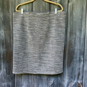 LOFT Textured Mottled Gray Classic Career Pencil Skirt Womens Size XL Stretchy